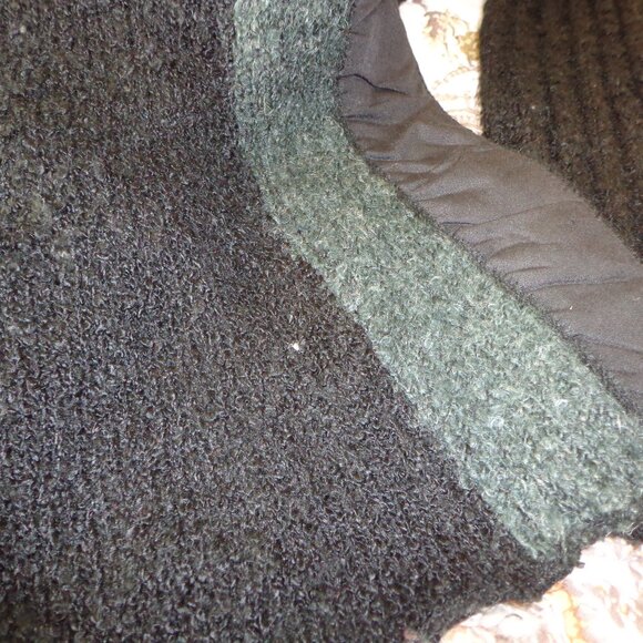 High Secret Boho Boucle Cardigan M Black/Charcoal Buttons Trim Faux Pockets - Picture 16 of 16